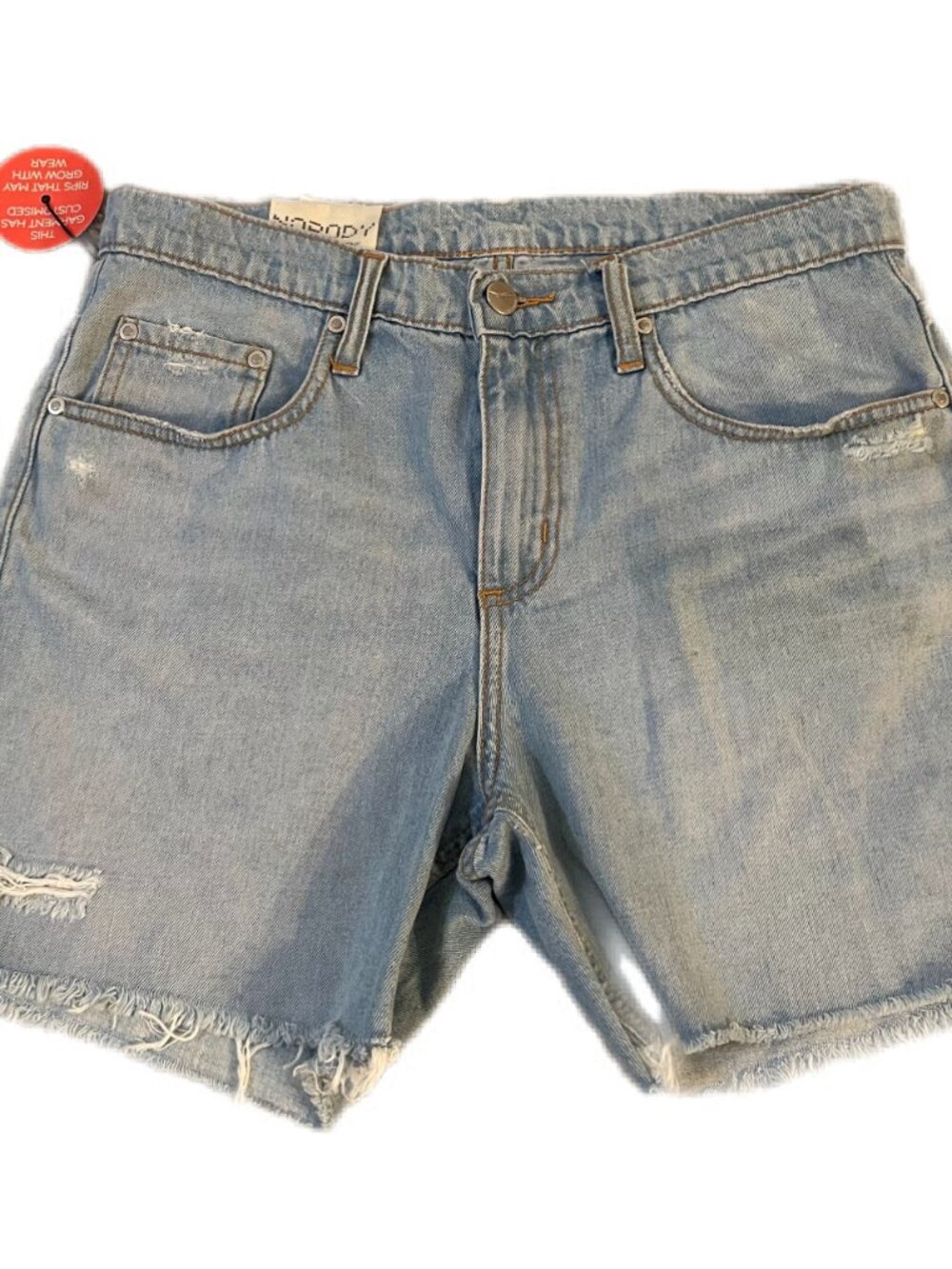 Nobody Denim Mondo Shorts Size 25 Light Wash High Rise Distressed